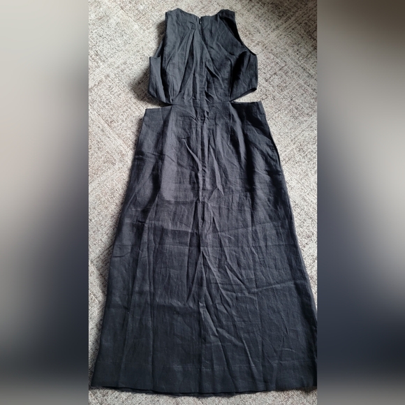 NWT Boden Black‎ Cut Out Linen Midi Dress Size 8 - Picture 10 of 13